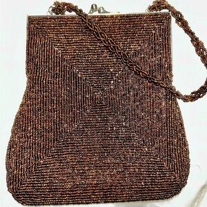 Vintage IFO Beaded Evening Bag in Brown